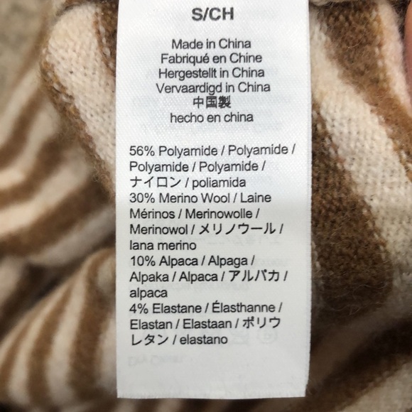 Madewell Stripe Play Smithe Pullover Sweater Size Small Cream Tan - Picture 7 of 11